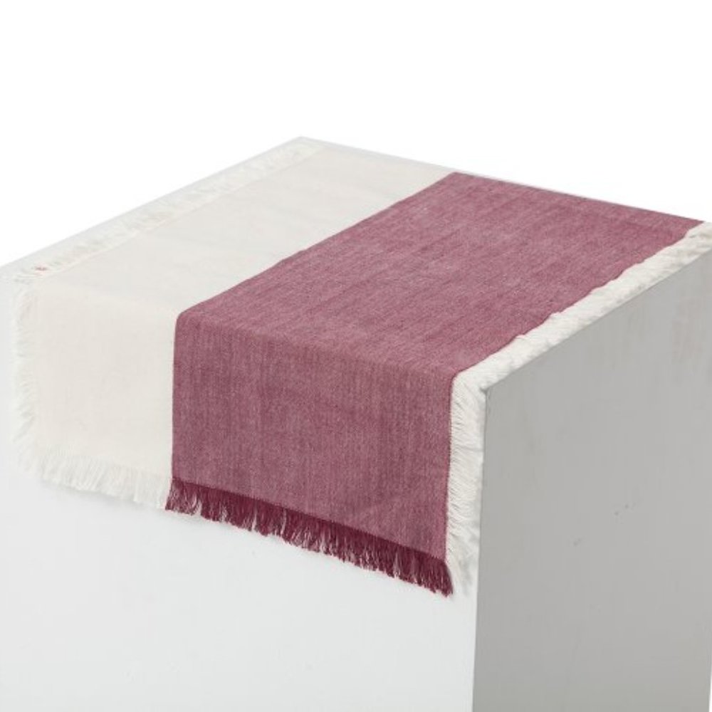 Pehr Designs Burgundy Wine & Cream Tablerunner NWT - Picture 6 of 7
